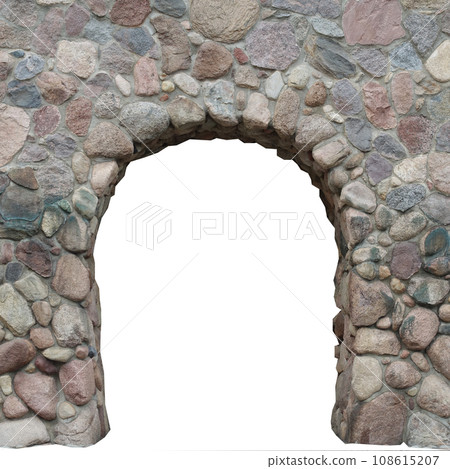 Texture arch made of wild stone 108615207