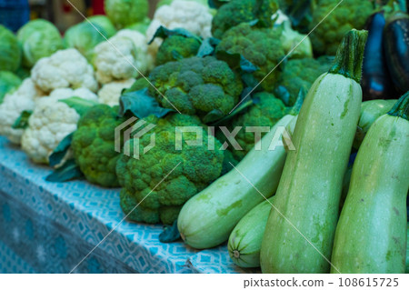 Fresh broccoli sold at street market Fresh broccoli sold at street market 108615725