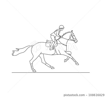 Horse racing during horse eventing cross-country Horse racing during horse eventing cross-country 108616829