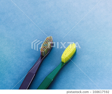 Several type of oral care tooth brushes, health care lifestyle concept. 108617592