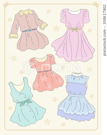 各種女孩衣服春夏短洋裝 各種女孩衣服春夏短洋裝 108617902