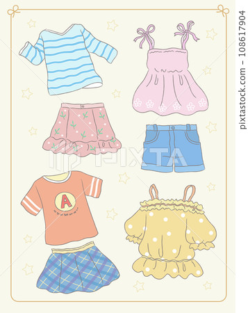 女童全套服裝，夾克，長袍，短袍等。 108617904