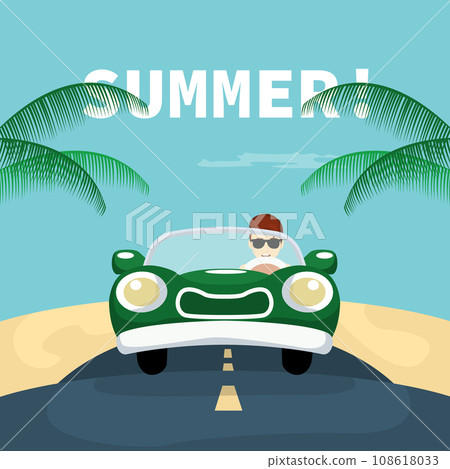 Car on holiday road to the beach Car on holiday road to the beach 108618033