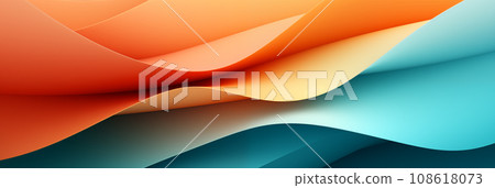 Abstract background with vivid colors, soft contrast and shadows and trend pallete. Banner image. AI generated content. 108618073