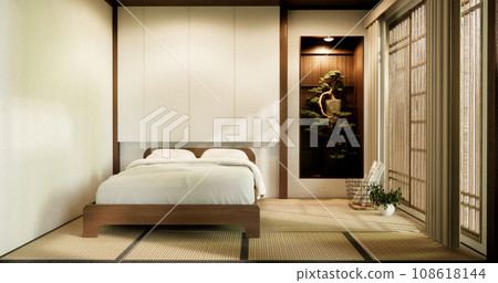 Minimalist wabi interior mock up design, room japanese sytle . 108618144