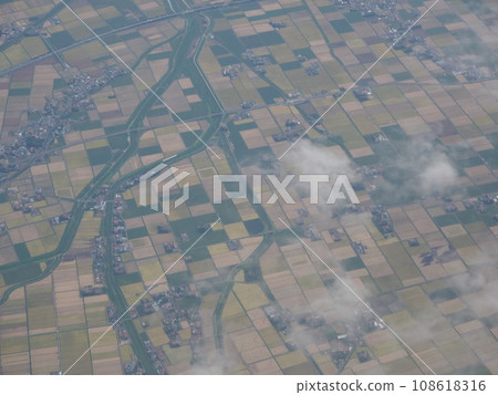 Fukushima Prefecture countryside photographed from above Fukushima Prefecture countryside photographed from above 108618316
