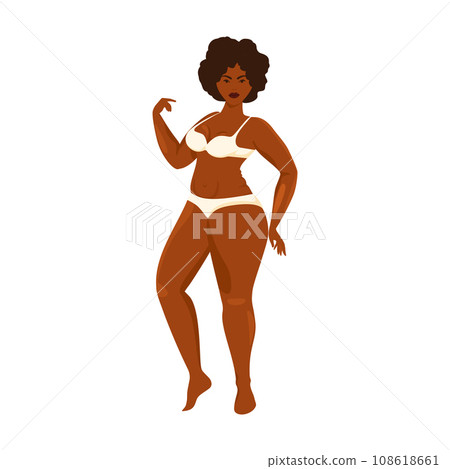 Confident Woman in Underwear Vector 108618661