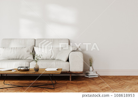 living room interior mock up, modern living room interior background, gray sofa and coffee table with decor, 3d rendering living room interior mock up, modern living room interior background, gray sofa and coffee table with decor, 3d rendering 108618953