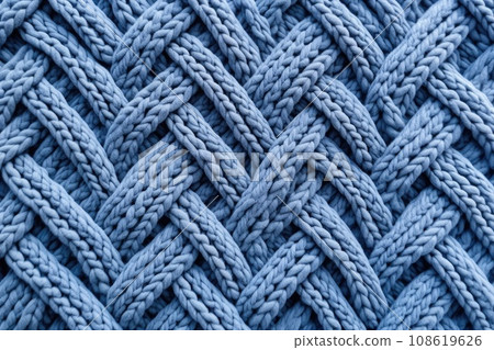 Hand made blue macrame texture pattern. 108619626