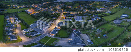 Aerial night view of Ardara in County Donegal - Ireland Aerial night view of Ardara in County Donegal - Ireland 108619826