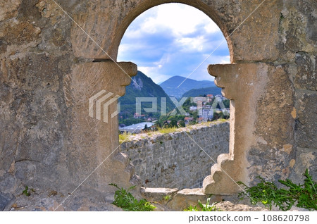 Panoramic view over Travnik during summer, Travnik in Bosnia and Herzegovina Panoramic view over Travnik during summer, Travnik in Bosnia and Herzegovina 108620798