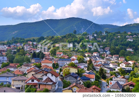 Panoramic view over Travnik during summer, Travnik in Bosnia and Herzegovina Panoramic view over Travnik during summer, Travnik in Bosnia and Herzegovina 108620800