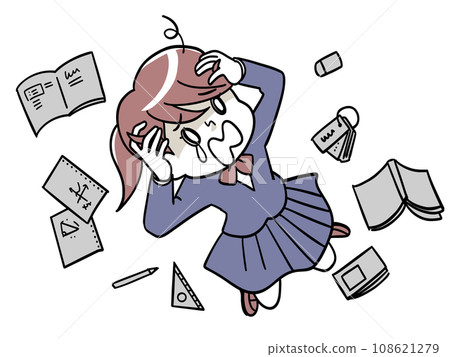 A female student who has trouble studying 108621279