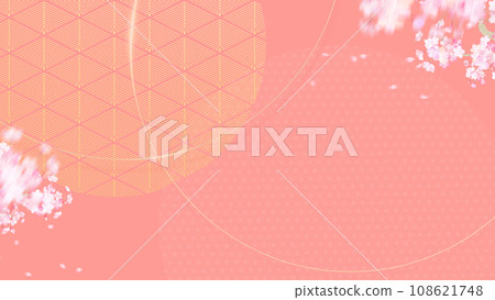 簡單的日式背景，櫻花和日式圖案 108621748