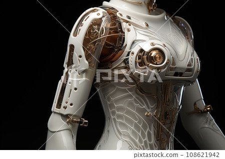 Exquisite Biomechanical Shoulder Design in Futuristic Bionic Prosthetic. AI generation Exquisite Biomechanical Shoulder Design in Futuristic Bionic Prosthetic. AI generation 108621942