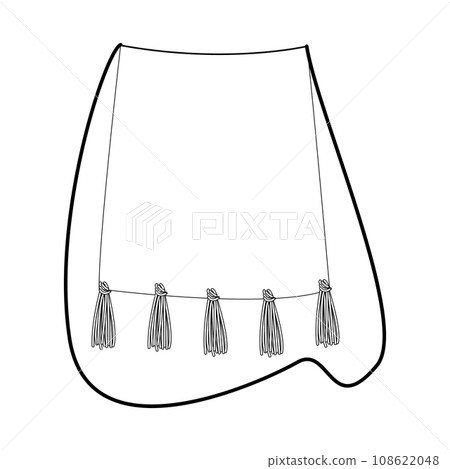 Hippy Cross-Body Bag with statement crochet silhouette. Fashion accessory technical illustration. Vector satchel front Hippy Cross-Body Bag with statement crochet silhouette. Fashion accessory technical illustration. Vector satchel front 108622048