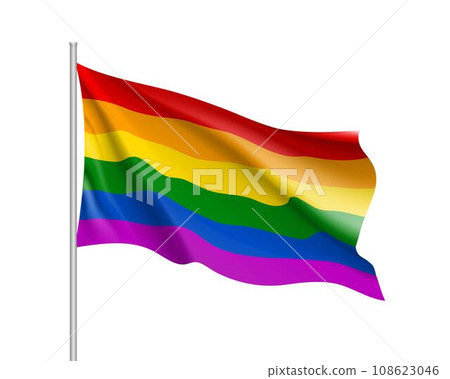 Rainbow lgbt waving flag - Stock Illustration [108623046] - PIXTA