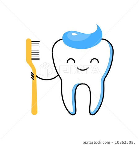 Teeth cleaning thin line icon 108623083