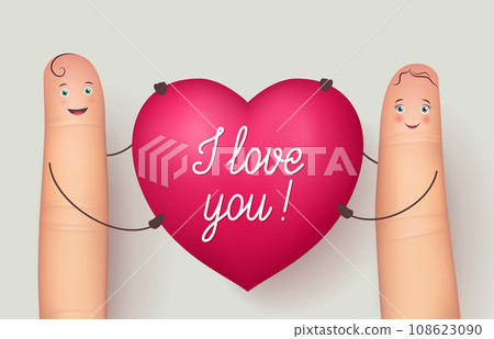 Two fingers holding red heart Love Two fingers holding red heart Love 108623090