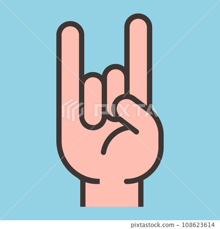 rock hand gesture at a concert. 108623614