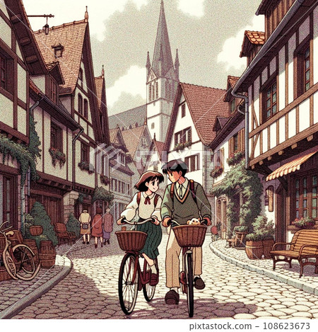 A page from my youth riding my bicycle home after school 108623673