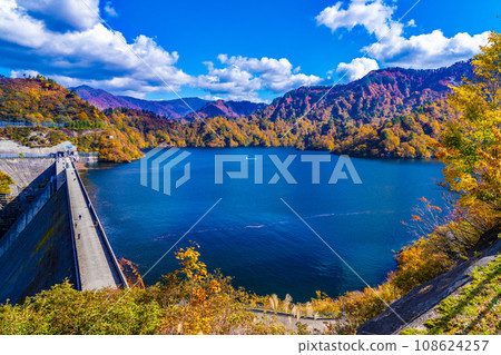 在Okutami湖的秋天 108624257