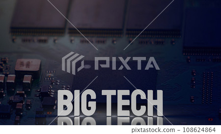 The Big tech on digital pub board for Business or technology concept 3d rendering 108624864