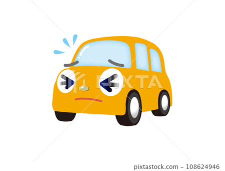 A cute yellow car running around in trouble A cute yellow car running around in trouble 108624946