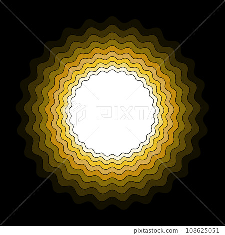 vector abstract layered yellow and brown gradient wavy circle shape background with copy space. papercut style template design. Modern curve pattern trendy color. 108625051