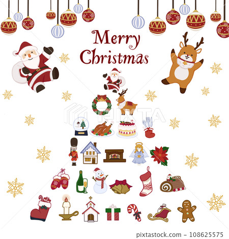 Christmas illustration material set white background 108625575