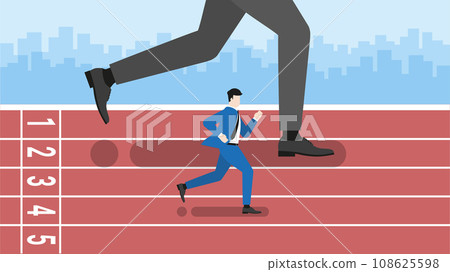 Business competition concept. Small and Medium Enterprise fight with large company Business competition concept. Small and Medium Enterprise fight with large company 108625598