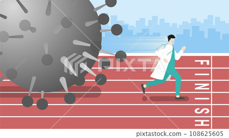 Asian medical win over virus pandemic impact. 108625605