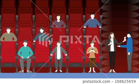 Movie theater new normal lifestyle after pandemic virus. 108625659