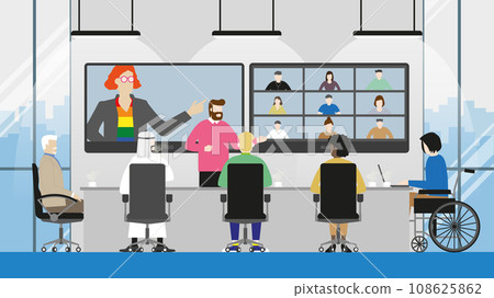Collaboration of diversity multicultural skill people video conference Collaboration of diversity multicultural skill people video conference 108625862