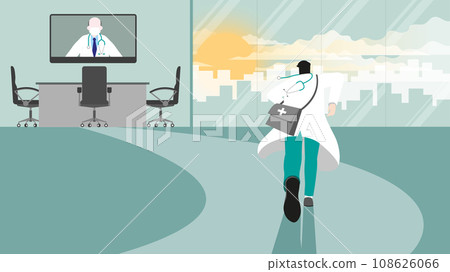 Occupation lifestyle of work hard and responsible people. Back view of a doctor 108626066