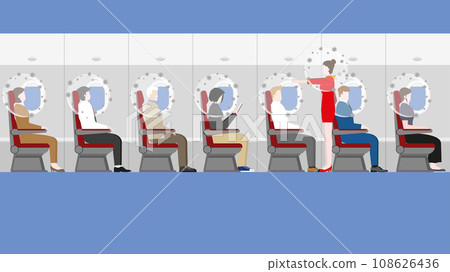 Immunized passengers and cabin crew air hostess Immunized passengers and cabin crew air hostess 108626436