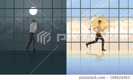 Day, night and vaccination concept 108626463