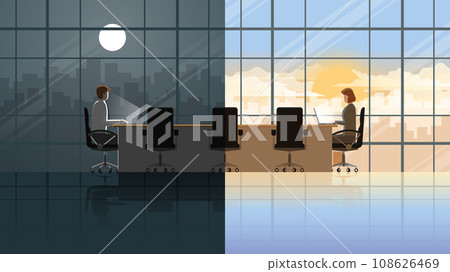 Long distance relation of men and women live in different time zone. Long distance relation of men and women live in different time zone. 108626469