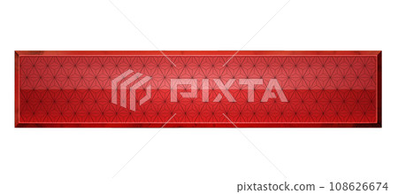 A red banner with a luxurious hemp leaf pattern 108626674