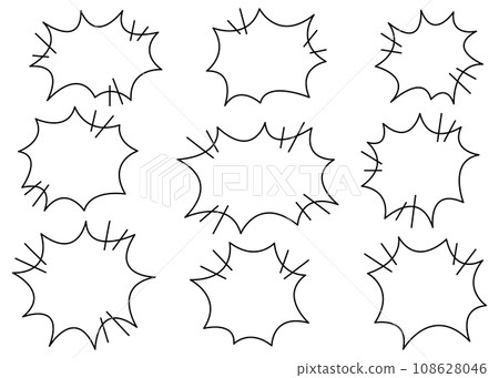 漫畫風格語音泡棉一點框架 漫畫風格語音泡棉一點框架 108628046