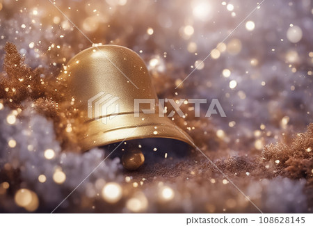 Glittering golden Christmas bells - Stock Illustration [108628145] - PIXTA