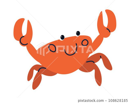 Crab underwater ocean and sea animals with smile Crab underwater ocean and sea animals with smile 108628185