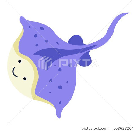 Stingray fish, sea animal floating underwater 108628204