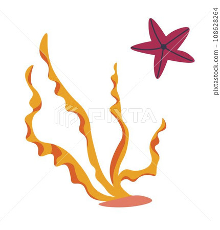 Aquarium plant, flora and fauna of sea or ocean Aquarium plant, flora and fauna of sea or ocean 108628264