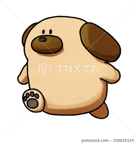 Running sagging dog 108628324