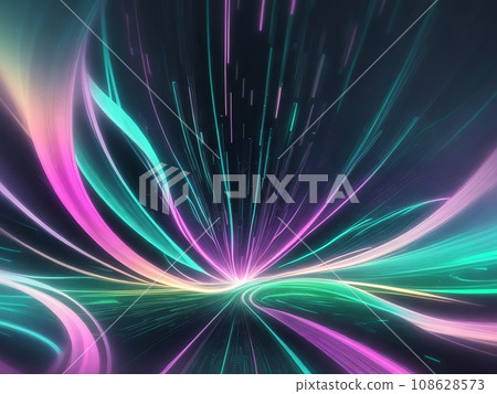 Abstract futuristic background and texture with gold,light pink,blue,green neon wave lines. Data transfer concept. Fantastic wallpaper. Abstract futuristic background and texture with gold,light pink,blue,green neon wave lines. Data transfer concept. Fantastic wallpaper. 108628573