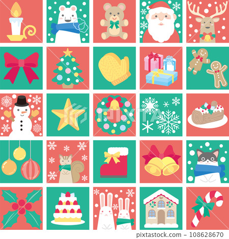 Cute Christmas illustration material 108628670