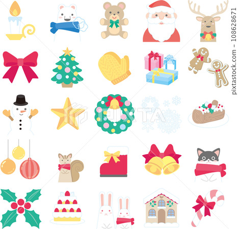 可愛的聖誕圖示素材集 108628671