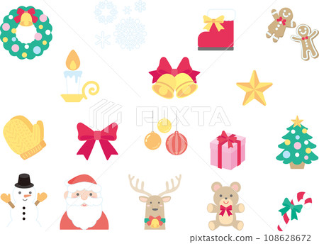 Cute Christmas icon material set 108628672