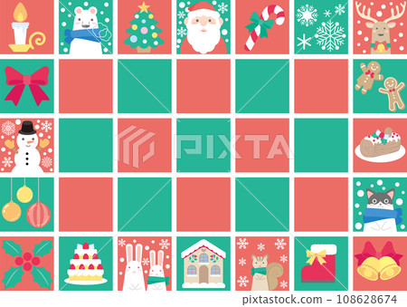 Cute Christmas illustration material Cute Christmas illustration material 108628674